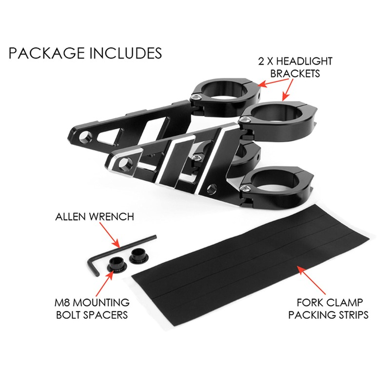 Headlight Holder 55-57 mm with Fork Clamps for Motorcycle CNC