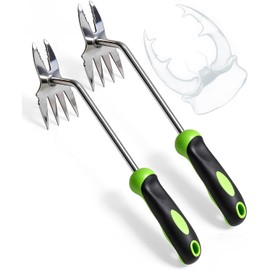 Heavy-Duty Stainless Steel Hand Weeder Puller Tool with Ergonomic Handle (2 Pack)