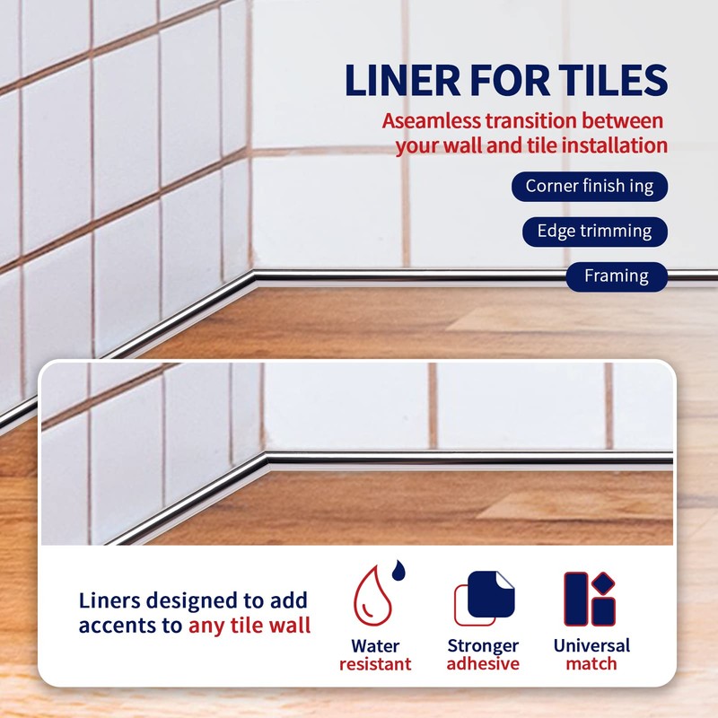 Art3dwallpanels 10 Ft Peel and Stick Trim for Backsplash Tile