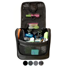 Wayfarer Supply Hanging Travel Toiletry Bag - Large Cosmetic Bag Organizer for Toiletries, Makeup and Shaving Supplies - Cruise and Travel Essentials for Women & Men, Black