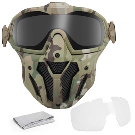 Tactical Mask Detachable Goggle With Anti-fog Fan System Full Face Protective CS Wargame Combat Airsoft Paintball Accessories