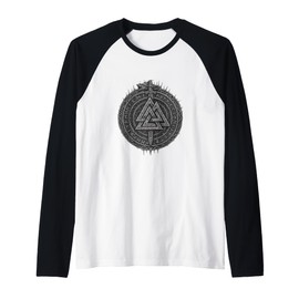 Viking Valhalla T-Shirt Viking Celtic Germanic Vegvisir Raglan Baseball Tee