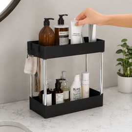 Bathroom Countertop Organizer Shelf for Skincare and Toiletry Storage – Two-Tier Elevated Rack for Neat Vanity Organization