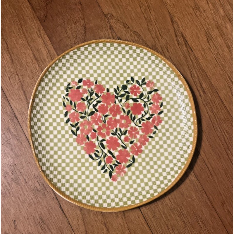 Anthropologie New Anthropologie Annie Stoneware "Heart" Textured Dessert Plate