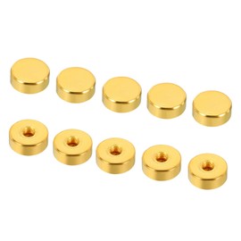 PATIKIL M5x0.8 Cap Nut, 10 Pack Acorn Nut Screw Cap Insert Bolt Cover Flat Female Thread Decorative Hardware Fittings Light Fixtures Electrophoretic Gold