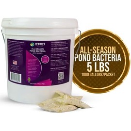 Webb's Water Gardens All-Season Pond Bacteria with Barley Packets - Supports up to 1000 Gallons - 70 Packets for Easy Application - 5 Pounds - Ideal for Clearing Pond Water and Maintaining Fish Health