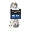 USW 16/2 15ft White Extension Cord with 3 outlets