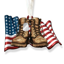 Veteran Christmas Ornament - Military Ornaments for Christmas Tree, Military Christmas Ornaments - Patriotic Christmas Ornaments, Patriotic Ornaments for Christmas Tree - Wooden Patriotic Ornament