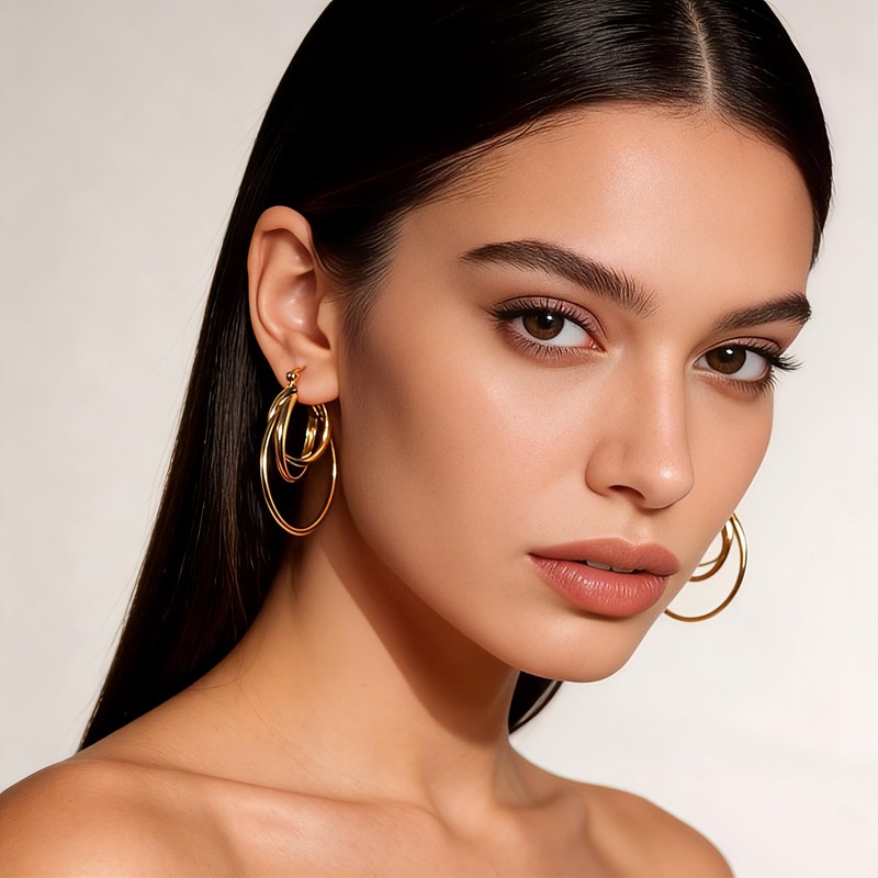 FILMOON Gold Hoop Earrings for Women Gold Statement Hoop Earring