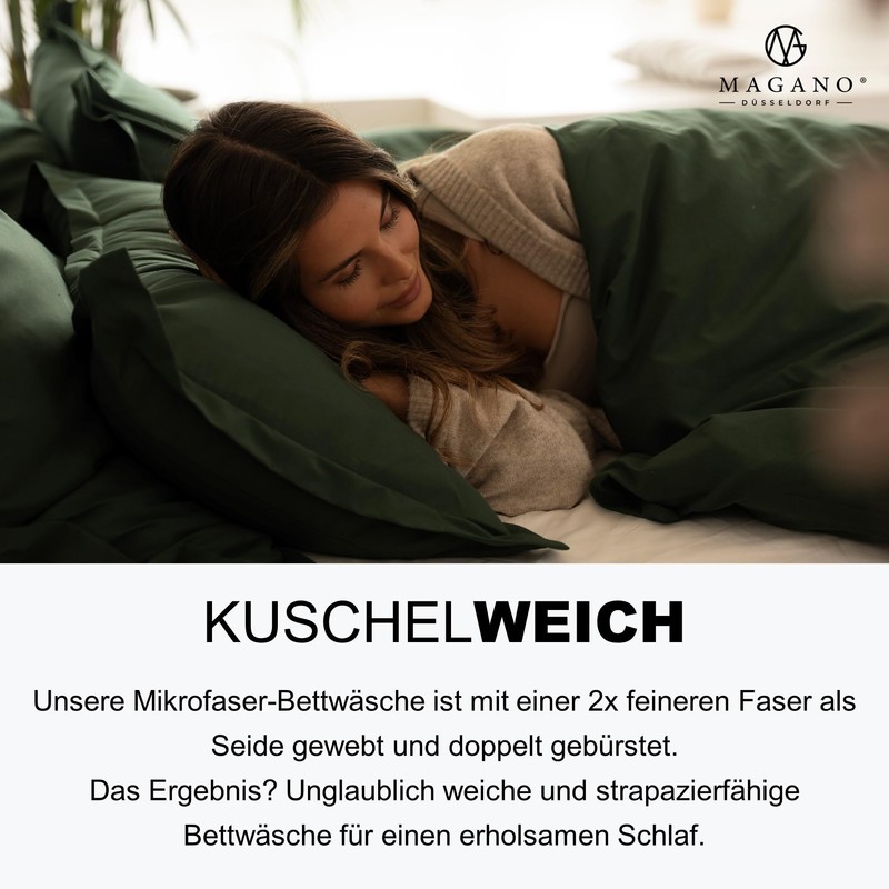 Magano® Premium Pillowcase 80 x 80 cm, Green, Soft and