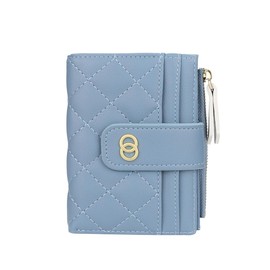 TOFBS Women's Purse, PU Leather, Foldable Wallet, Small Wallet with Zip Pocket, Many Compartments, Card Holder, Wallet, Gifts for Girls and Women, blue, Contemporary