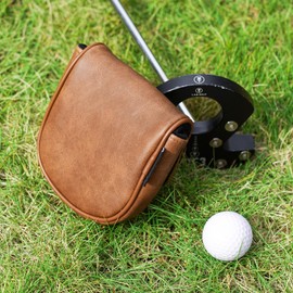 Craftsman Golf Genuine Leather Classic Center Shaft Mallet Putter Headcover Cover for LAB DF3