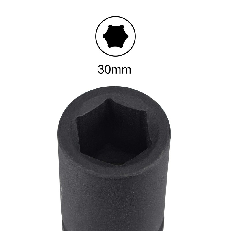 sourcing map 1" Drive by 30mm 6-Point Impact Socket, CR-MO