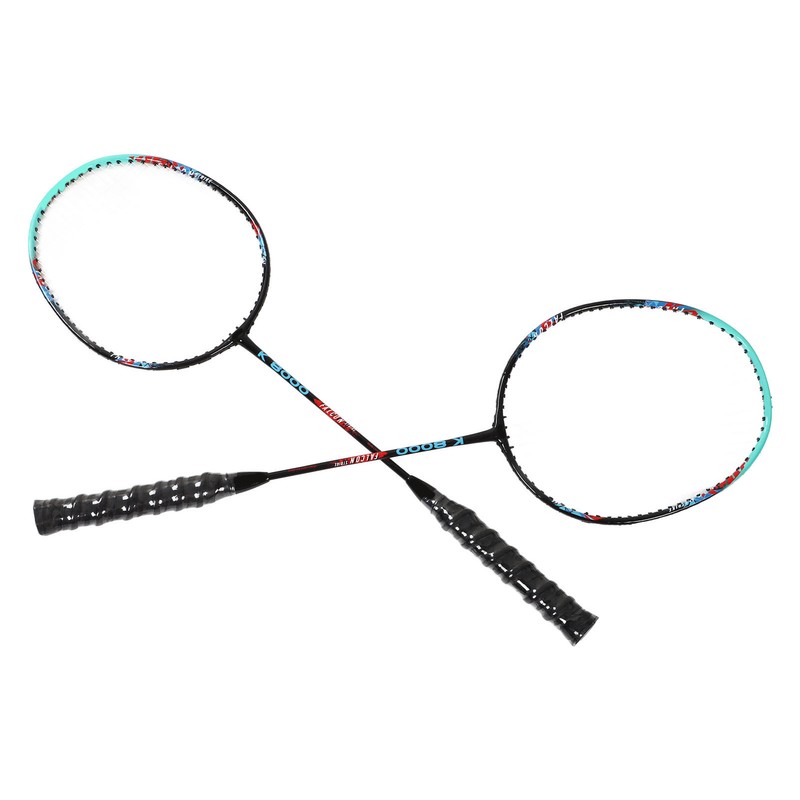 2PCS Badminton Rackets Iron Alloy Frame Integrated Shuttlecock Racquets for