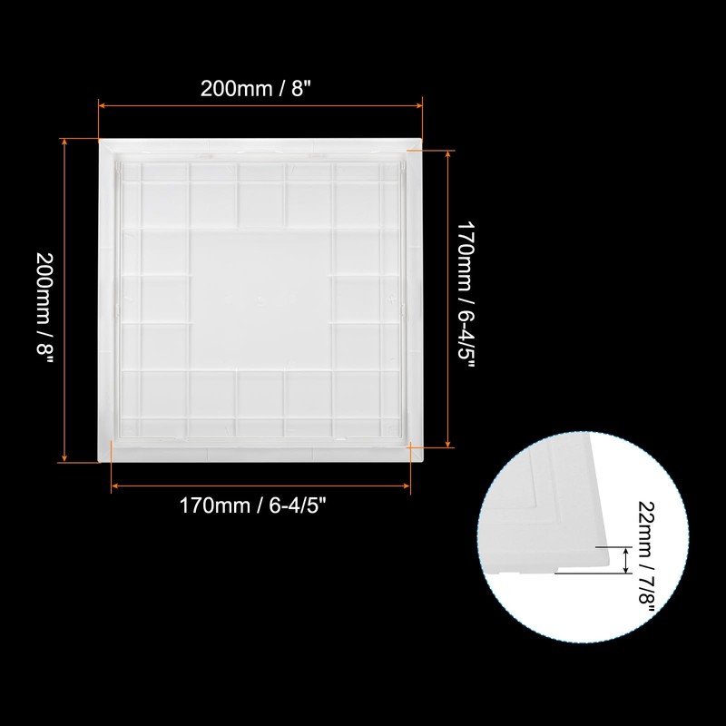 PATIKIL 7x7 inch(165x165mm) Removable Hinged Access Panel, ABS Plumbing Access