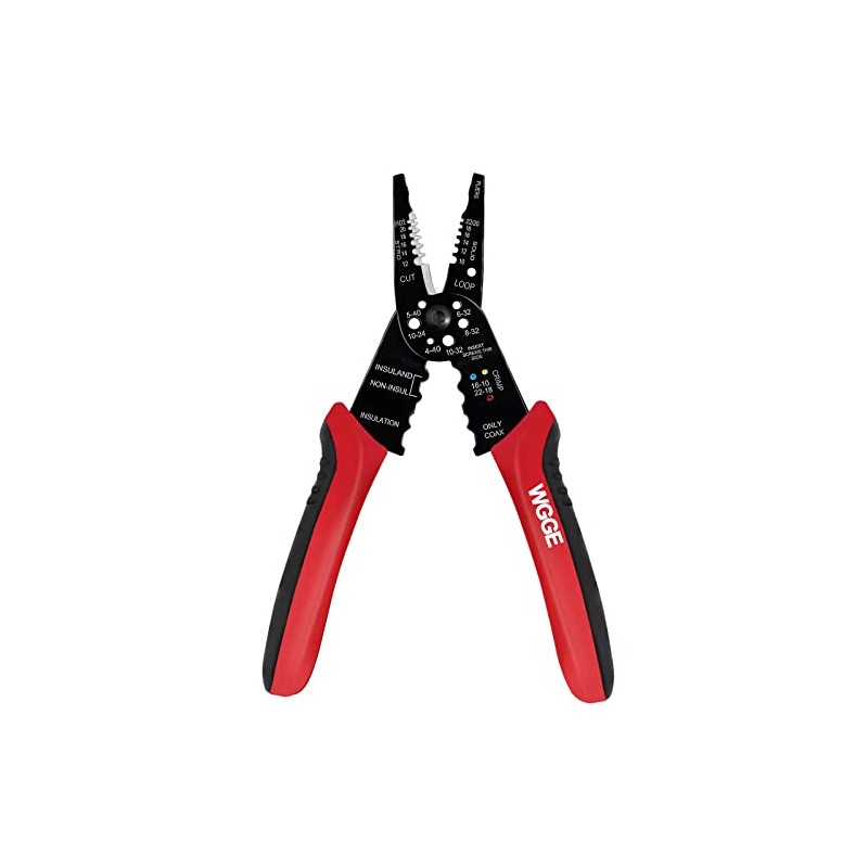 WGGE WG-015 Professional 8-inch Wire Stripper/Crimping Tool, Cable Cutter/Crimper, Wiring
