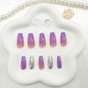 Short Press On Coffin False Nails with Glitter Sequins Designs