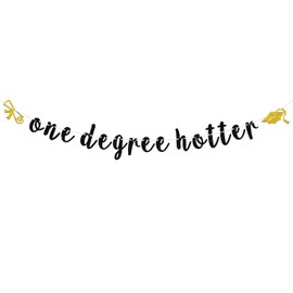 One Degree Hotter Banner, Congrats Grad/You Did It/Congratulations Sign, 2025 College/Universary Bachelor/Master/Doctor Graduation Party Decorations Supplies, Black Glitter