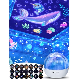 21 Sets of Films, Projector Night Light for Kids Bedroom, Ceiling, Night Light for Kids, Star Galaxy Projector for 1-14 Years Old Baby Girls with 360° Rotation for Christmas, Baby Nursery, Room Decor