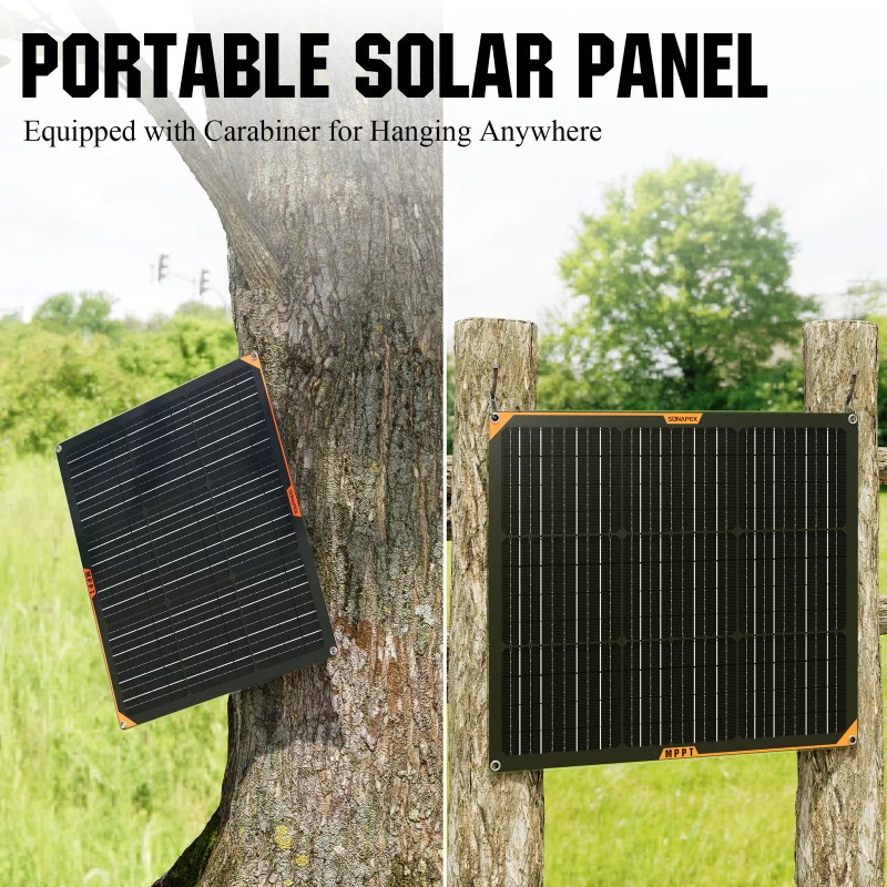 SUNAPEX 50W Flexible Solar Battery Charger Maintaine with MPPT Charge