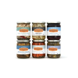 Specialty Variety Pickles Gift Pack (6-pack) - variety of pickled Brussels sprouts, pickled carrots, pickled beets, pickled fennel, pickled okra and pickled cauliflower