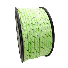 Cheerly Camping Tent Rope, 10.6 ft (50 m), Reflective, 0.2 inch (4 mm) Glow in the Dark + Reflective, High Visibility, Guy Rope, Aluminum Flexible Brackets, 10 Pieces, For Outdoor Use (Glow in the