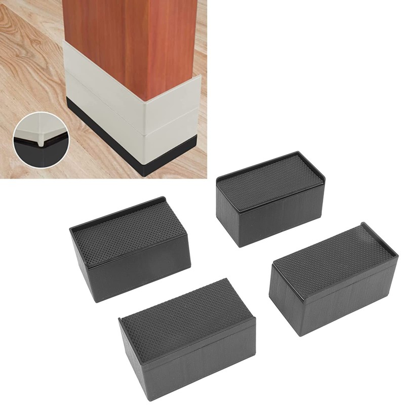Omabeta 4PCS L Shape Rectangular Furniture Risers with Smooth Corners