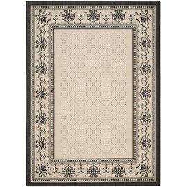 SAFAVIEH Courtyard Collection 8' x 11' Sand / Black CY0901 Indoor/ Outdoor Waterproof Easy-Cleaning Patio Backyard Mudroom Area-Rug