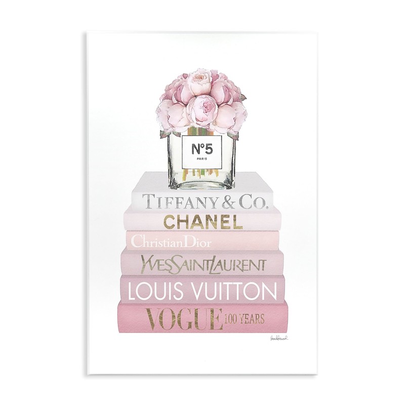 Stupell Industries 'Pink Rose Bouquet Bookstack', Wall Plaque Art, 10