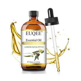 EUQEE Lemon Eucalyptus Essential Oil Pure Lemon Eucalyptus Oil, Large Capacity Essential Oil with Glass Dropper for Diffuser, Candle Making - 118ml / 4 Fl.Oz