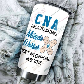 MEDROC Certified Nursing Assistant Tumbler Stainless Steel 20oz Straw Lid, Funny CNA Gifts Bulk For Birthday Christmas, CNA Week Gifts For Coworker Women Men, Nursing Assistant Coffee Cup