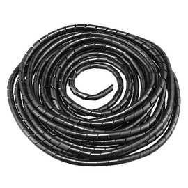GTIWUNG Cable conduit, spiral band, cable protection, flexible spiral hose, cable organisation, black, 12 mm diameter and 7.5 m length