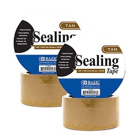 BAZIC Tan Packing Tape 1.88" X 109.3 Yards, Shipping Mailing Moving Sealing Tapes Refill Rolls for Warehouse Office, 4-Pack