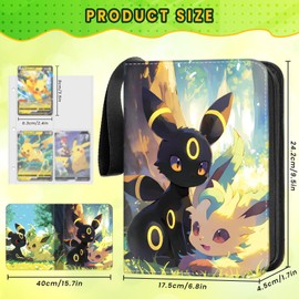 Trading Card Album, PU Cards Scrapbook, 50 Pages 400 Card Capacity, Scrapbook Cards Book Folder Book Binder Binder Gifts for Collectors and Children