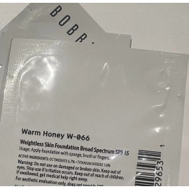 BOBBI BROWN Weightless Skin Foundation SPF 15 Warm Honey W-066 0.05oz/1.5ml