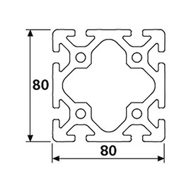 DOLD Mechatronik Aluminium Profile 80 x 80S I-Type Nut 8 (Heavy) Anodised Silver Aluminium Profile 80 x 80 mm Aluminium Profile 80 x 80 Mounting System Profile Standard Length 50 mm