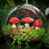 3Pcs Mushrooms Mini Miniature Figurines Garden Mushrooms Model Statue Ornaments
