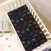 CaTaKu Mini Crib Sheets Fitted for Girls Boys Color Black