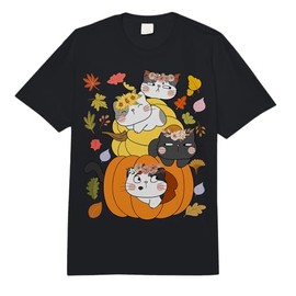 Cute Cats with Pumpkins Fall Thanksgiving Funny Comfort Colors Adult Heavyweight T-Shirt