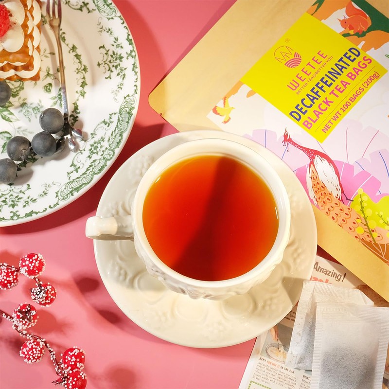 WT WEETEE Decaf Black Tea Bags, 100 Count CO2-Decaffeinated Black