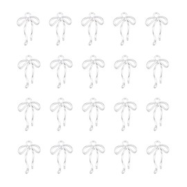 DICOSMETIC 100Pcs Alloy Bow Charms Tibetan Bowknot Charms Silver Bowtie Pendant Metal Bow Tie Charms for DIY Craft Earring Bracelet Necklace Jewelry Making, Hole: 2mm