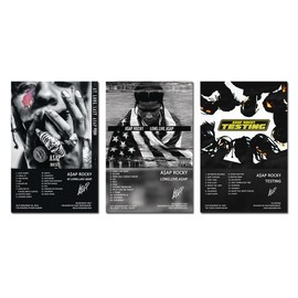 A$AP Rocky Poster Album Cover Limited Edition Posters (Set of 3) Unframed 8in x 12in(20x30cm) Paper Poster Bedroom Decor Office Room Decor Gift