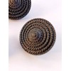 12 VINTAGE SHANK BUTTONS 7/8 inch ROUND BLACK COILED ROPEE