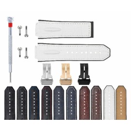 Ewatchparts Leather Rubber Watch Band Strap Compatible With 44-45-48mm Hublot Big Bang With Screws, Screw Driver, And Buckle