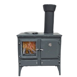Melody Jane Dollhouse Wooden Stove Grey Miniature Kitchen Furniture