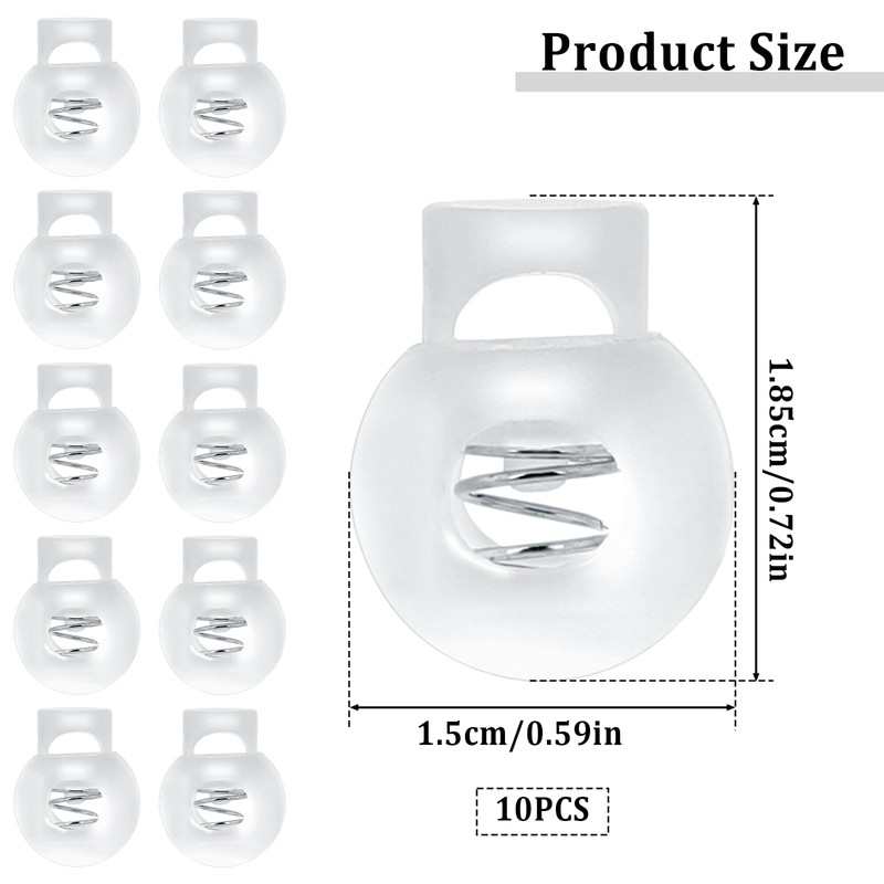 Hariendny 10 PCS Cord Locks Plastic Spring Cord Locks Single