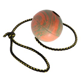 Dingo Smooth Dog Ball - Fully Rubber Filled with 60cm Rope - Suitable for Fetch Dog Sports Agility Play - Medium Size - Random Colour (17299-2)