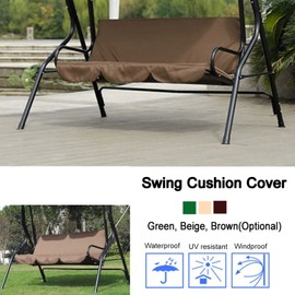 Outdoor Swing Cushion Cover,Patio Swing Cushion Cover,3 Seater Swing Seat Cushion Cover Waterproof Dust Proof for All Weather Swing Chair Protection (Brown), Patio Swing Cushion Cover,Outdoor Swi
