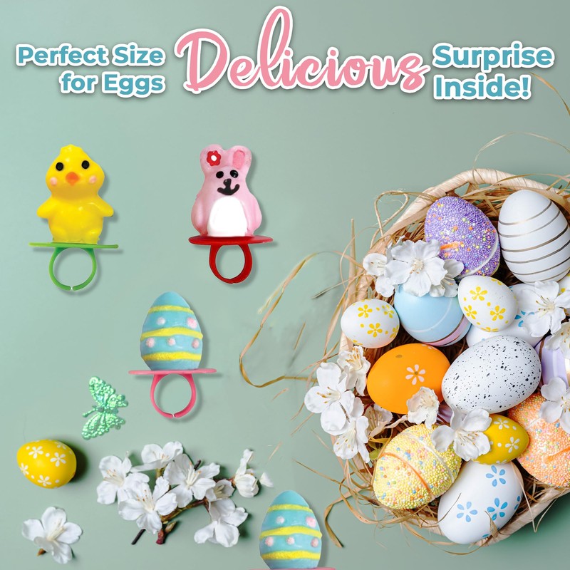 Easter Candy 3D Ring Pops - 18 Individually Wrapped Suckers