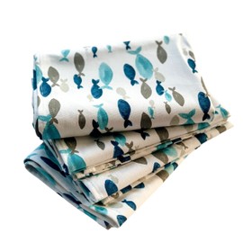 100% Cotton Hand Towel- Kitchen Dish Towel- Tea Towel - Flour Sack Towel (100% Cotton- Fish (4))